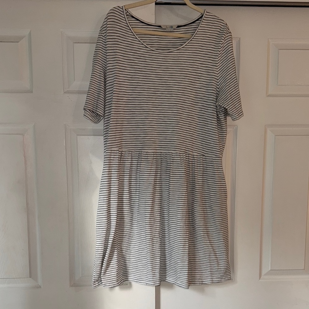 Boden Striped Cotton Jersey Short Sleeve Dress